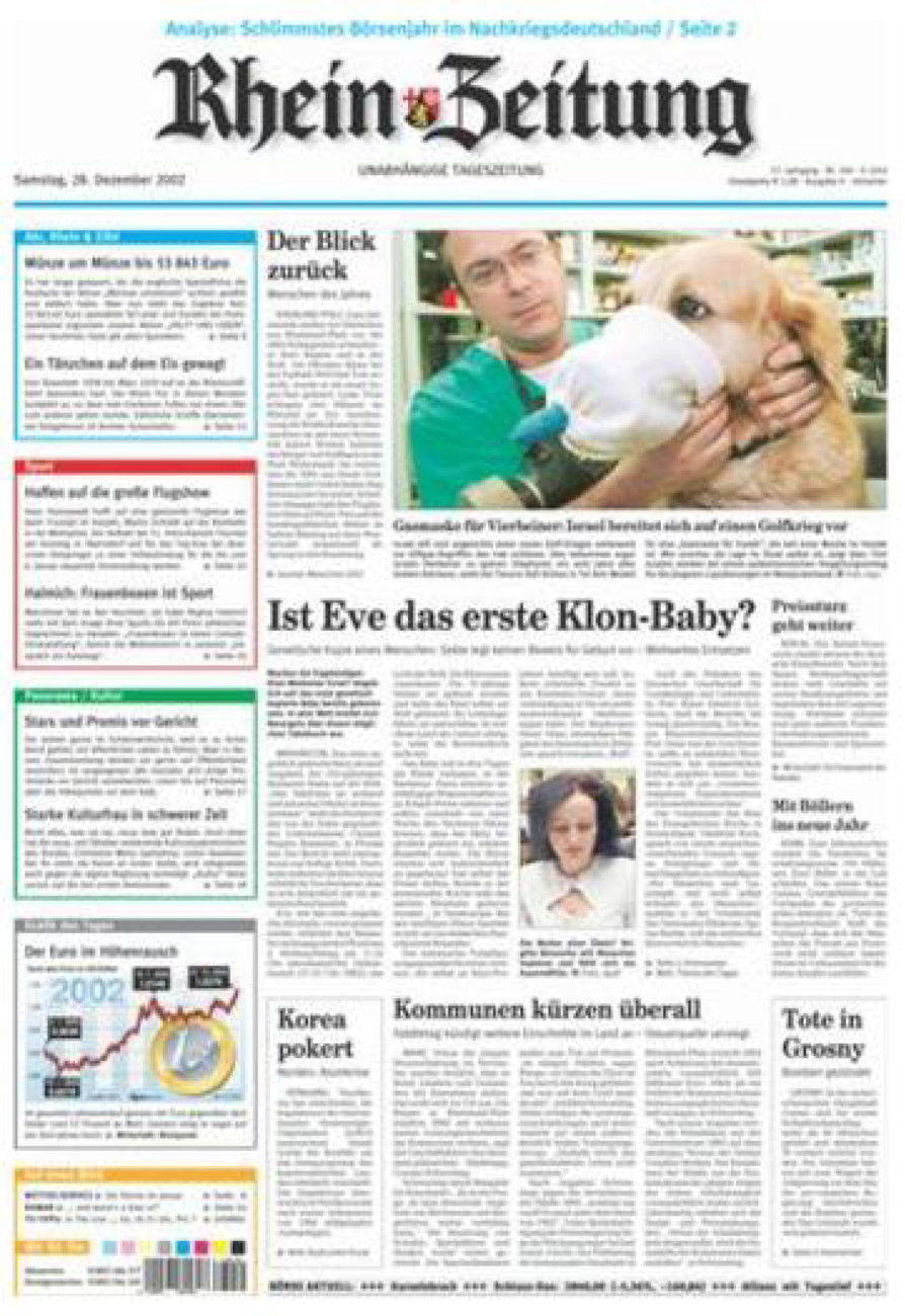 Rhein-Zeitung Kreis Ahrweiler vom Samstag, 28.12.2002