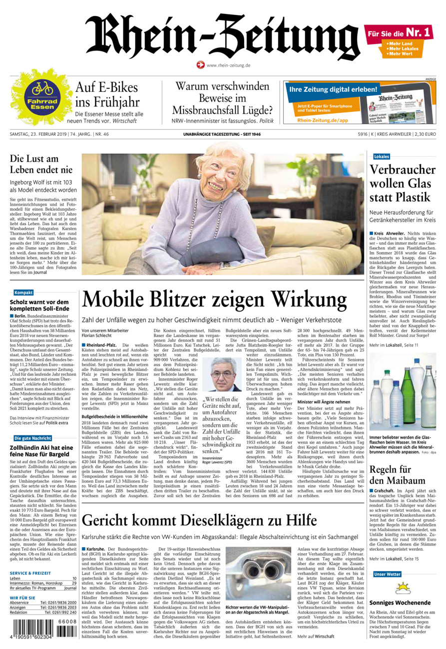 Rhein-Zeitung Kreis Ahrweiler vom Samstag, 23.02.2019