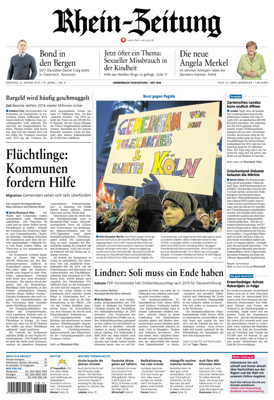 Rhein-Zeitung Kreis Ahrweiler vom Dienstag, 06.01.2015