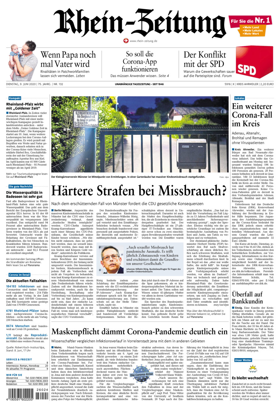 Rhein-Zeitung Kreis Ahrweiler vom Dienstag, 09.06.2020