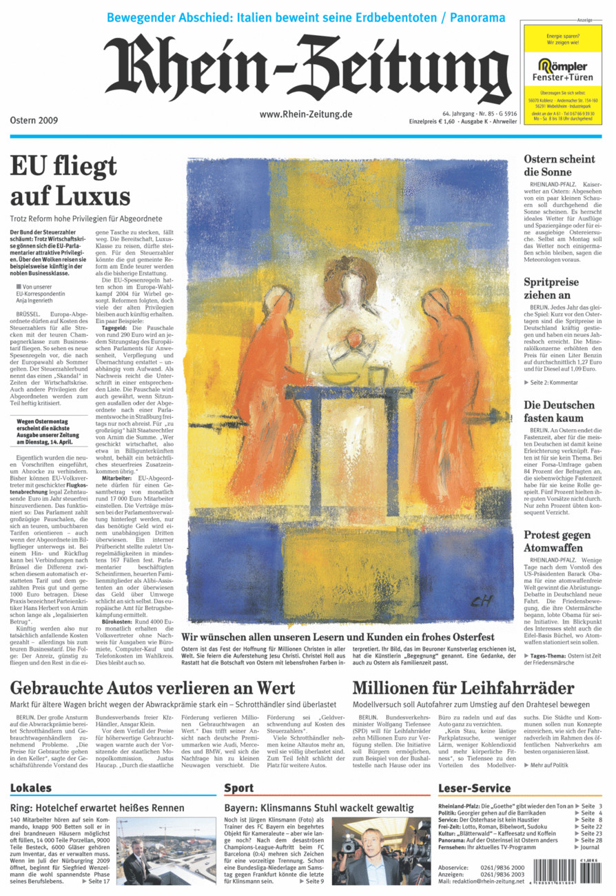 Rhein-Zeitung Kreis Ahrweiler vom Samstag, 11.04.2009