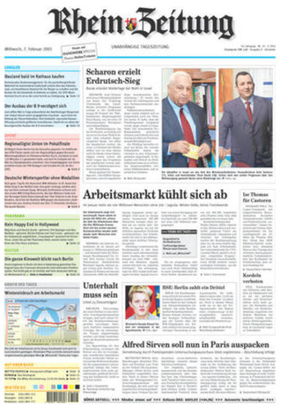 Rhein-Zeitung Kreis Ahrweiler vom Mittwoch, 07.02.2001