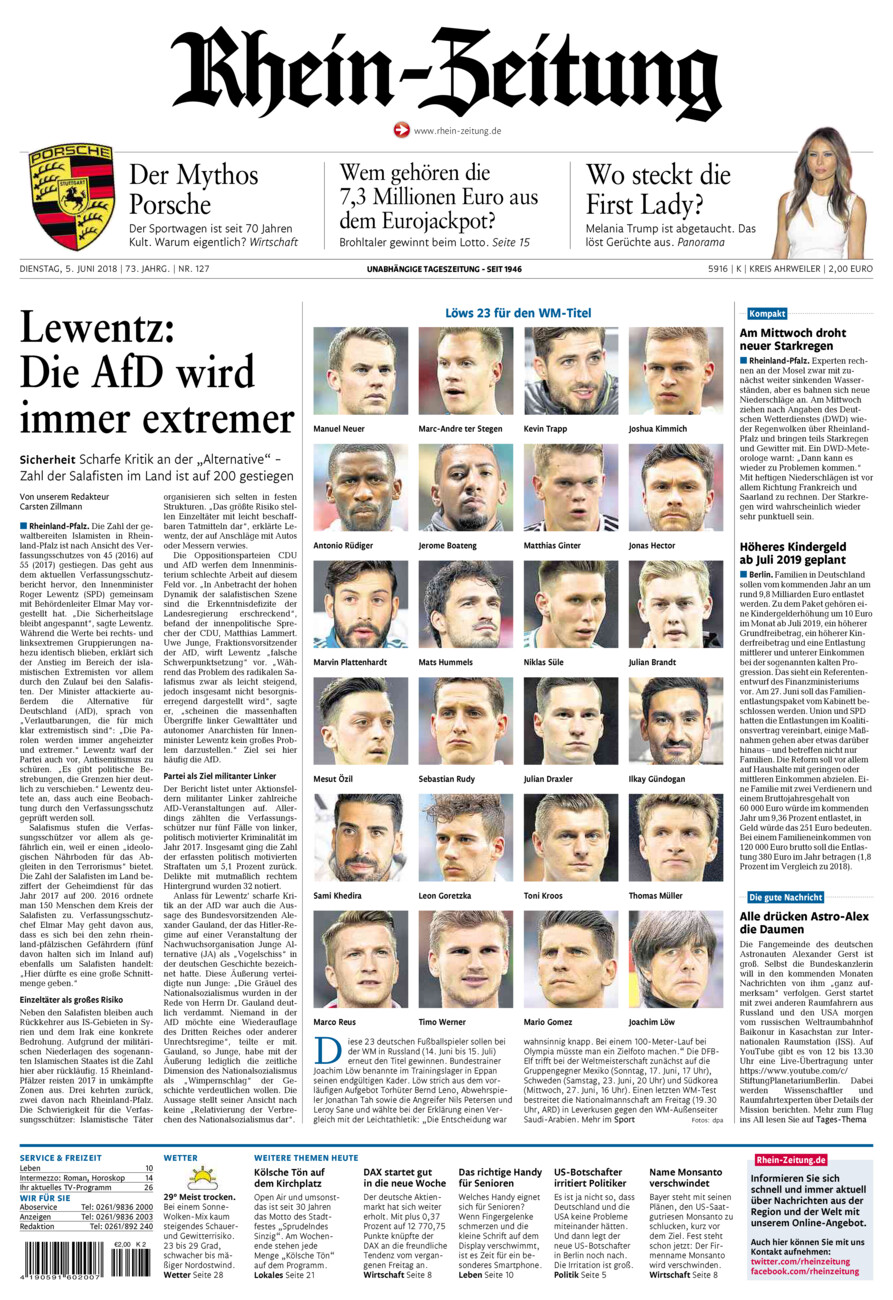 Rhein-Zeitung Kreis Ahrweiler vom Dienstag, 05.06.2018