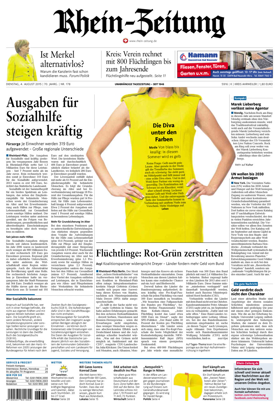 Rhein-Zeitung Kreis Ahrweiler vom Dienstag, 04.08.2015