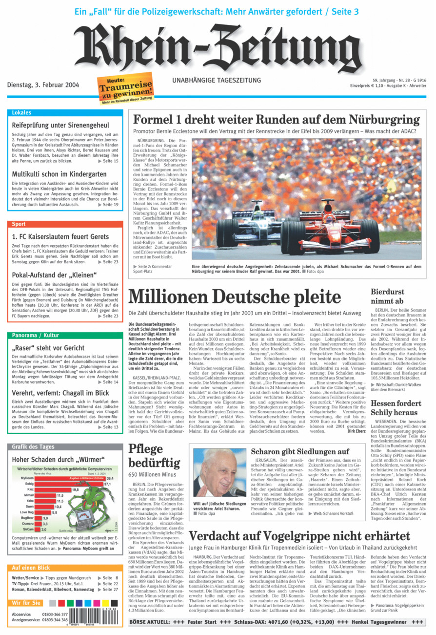 Rhein-Zeitung Kreis Ahrweiler vom Dienstag, 03.02.2004