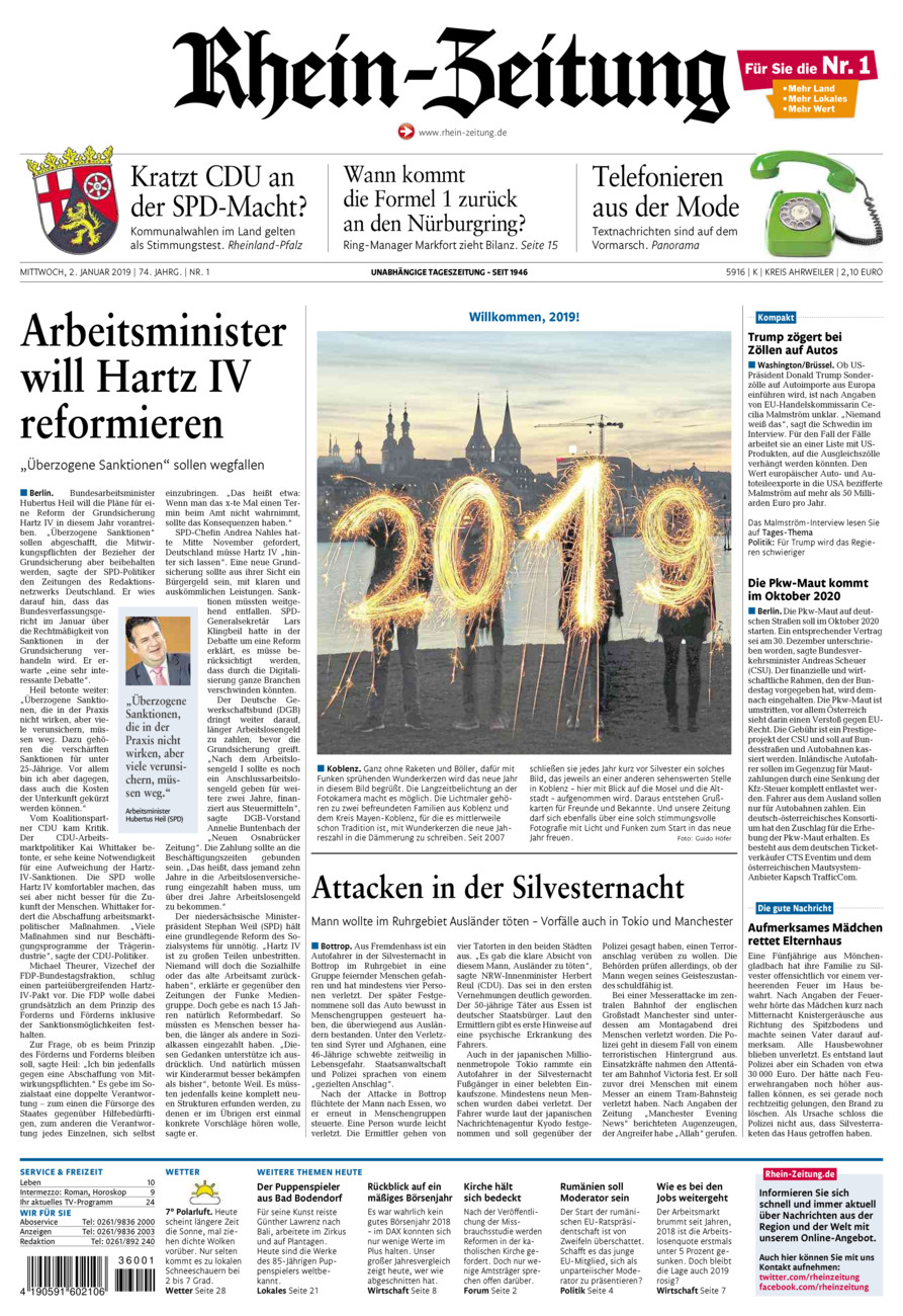 Rhein-Zeitung Kreis Ahrweiler vom Mittwoch, 02.01.2019