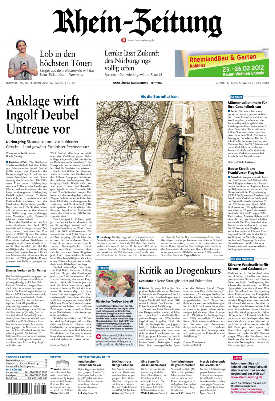 Rhein-Zeitung Kreis Ahrweiler vom Donnerstag, 16.02.2012