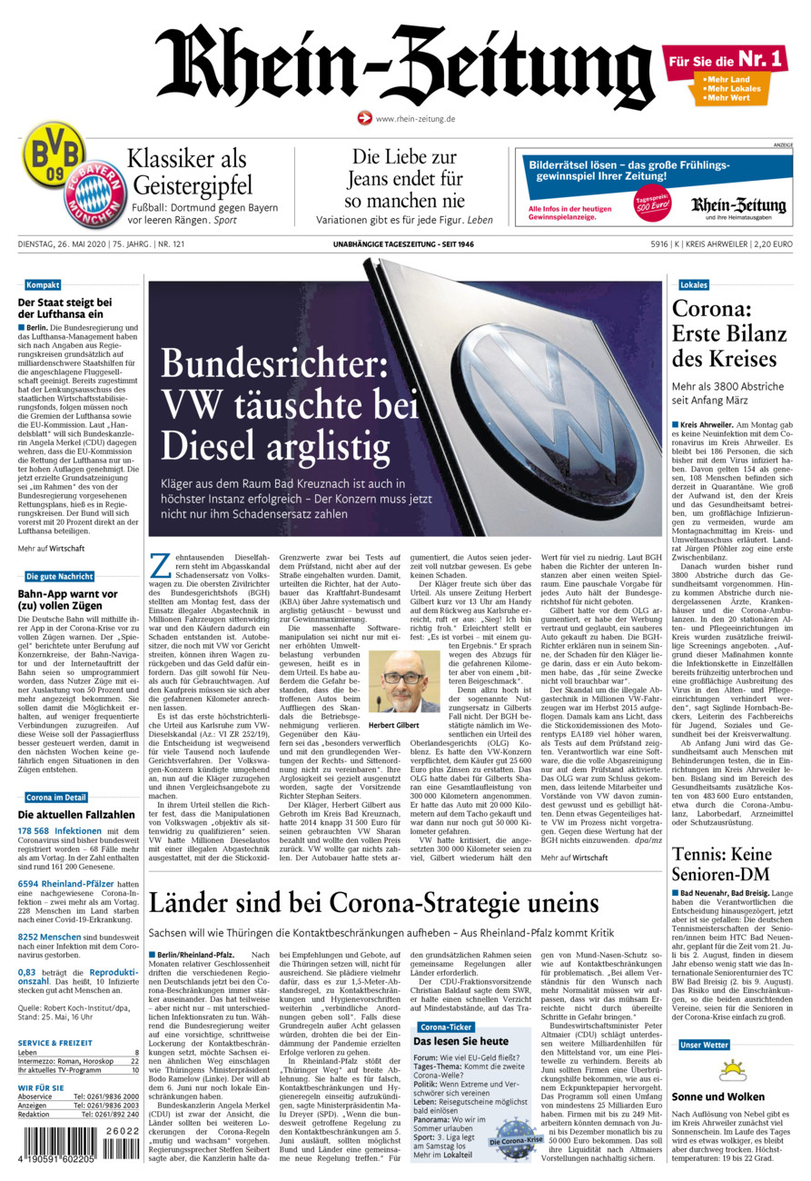 Rhein-Zeitung Kreis Ahrweiler vom Dienstag, 26.05.2020