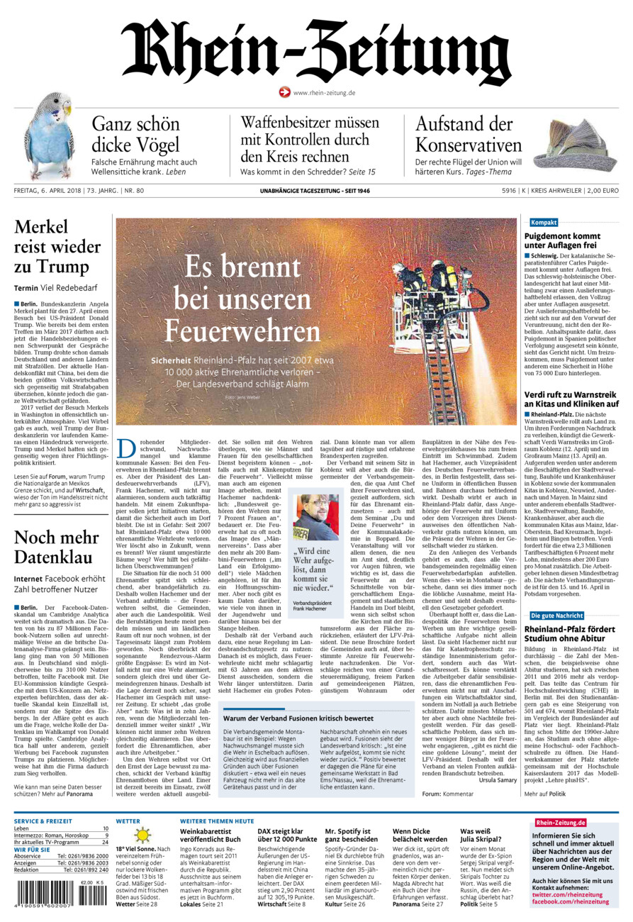 Rhein-Zeitung Kreis Ahrweiler vom Freitag, 06.04.2018