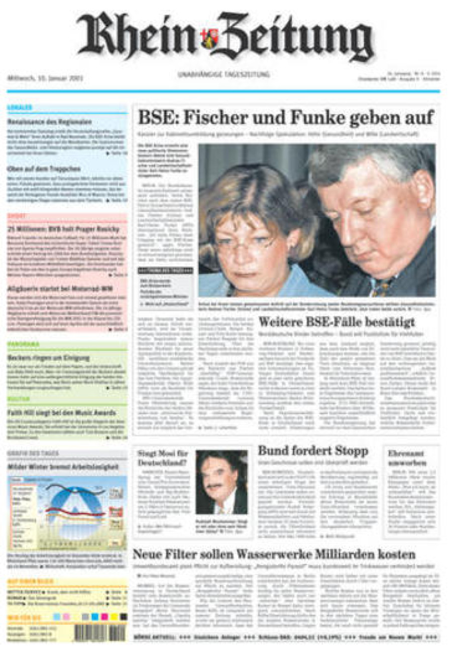 Rhein-Zeitung Kreis Ahrweiler vom Mittwoch, 10.01.2001