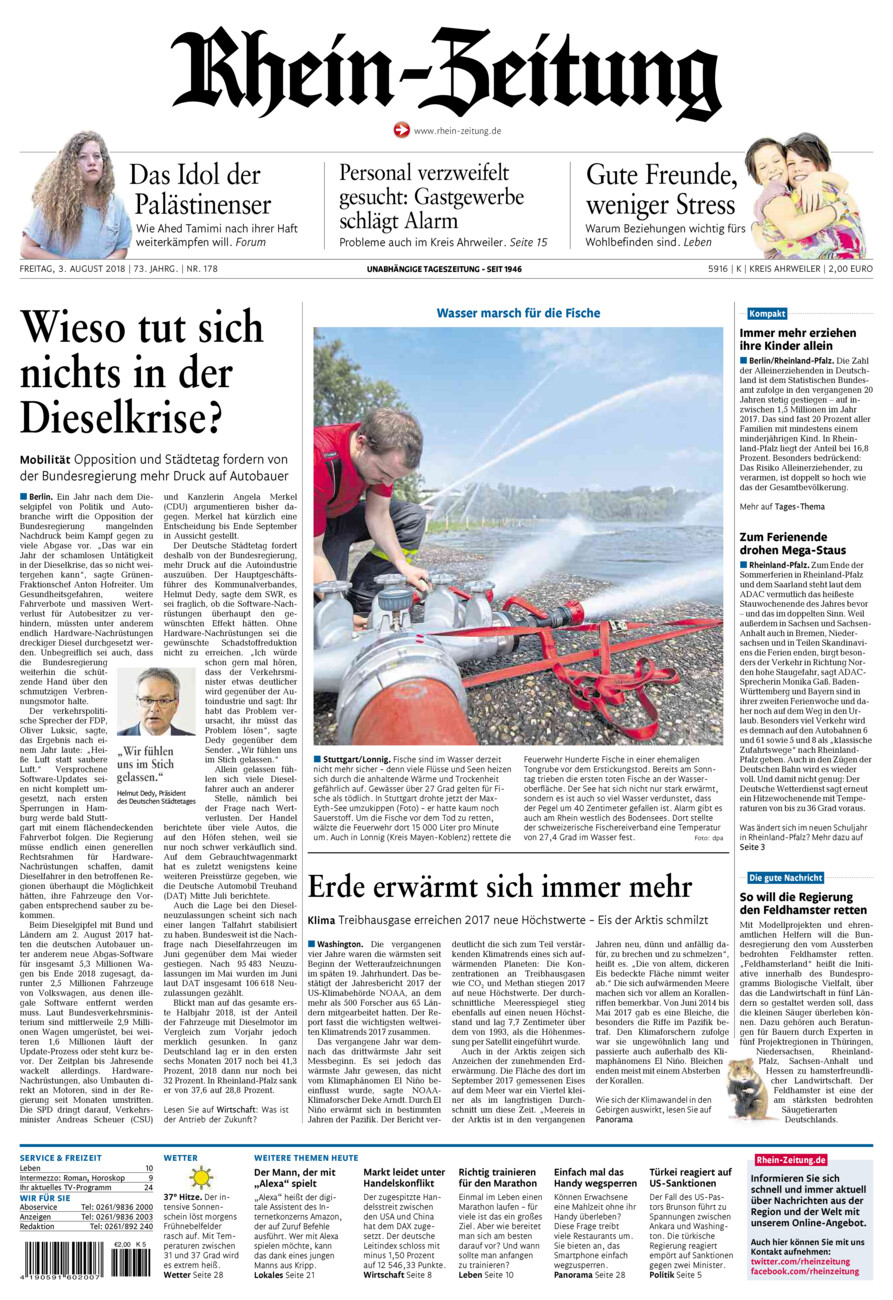Rhein-Zeitung Kreis Ahrweiler vom Freitag, 03.08.2018