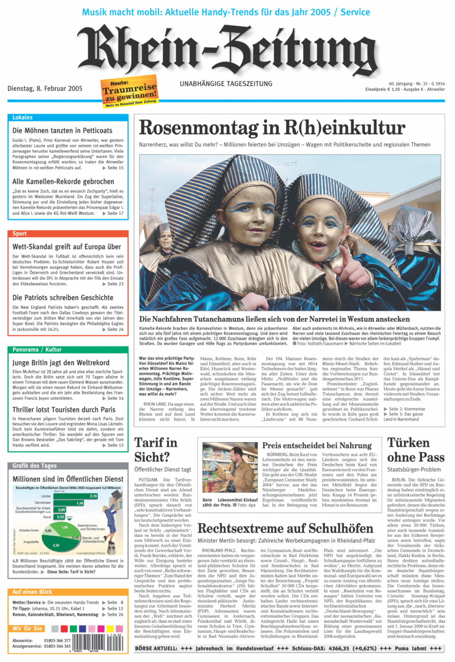 Rhein-Zeitung Kreis Ahrweiler vom Dienstag, 08.02.2005