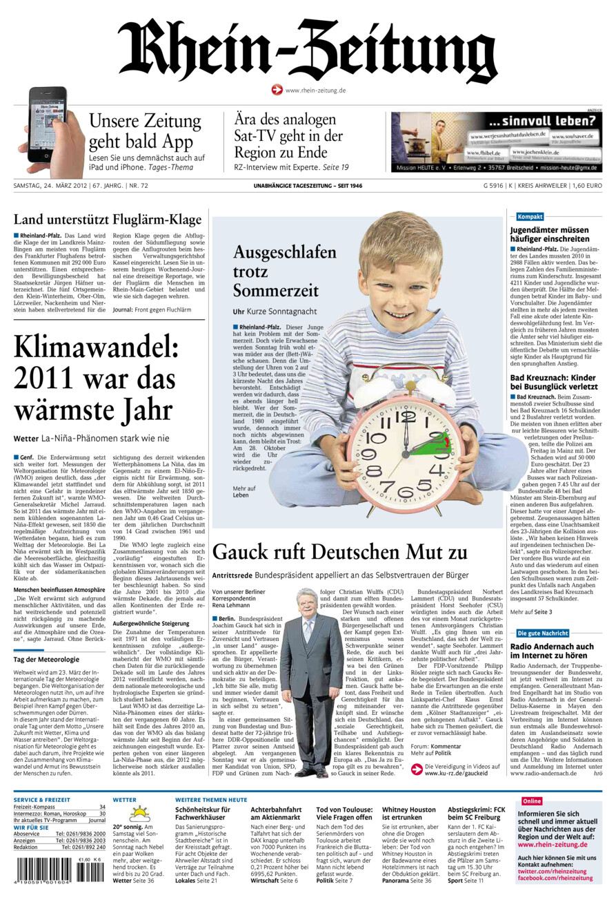 Rhein-Zeitung Kreis Ahrweiler vom Samstag, 24.03.2012