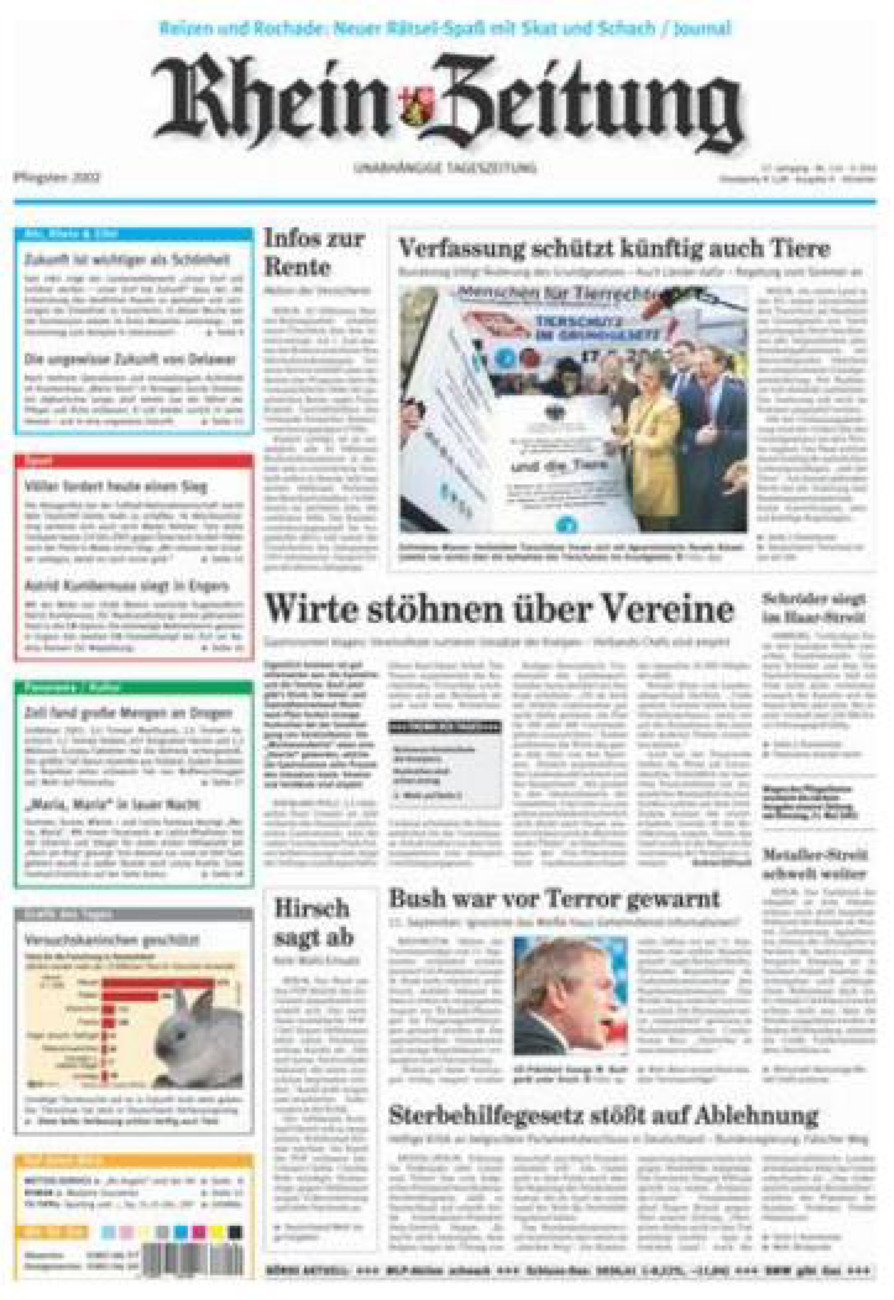 Rhein-Zeitung Kreis Ahrweiler vom Samstag, 18.05.2002