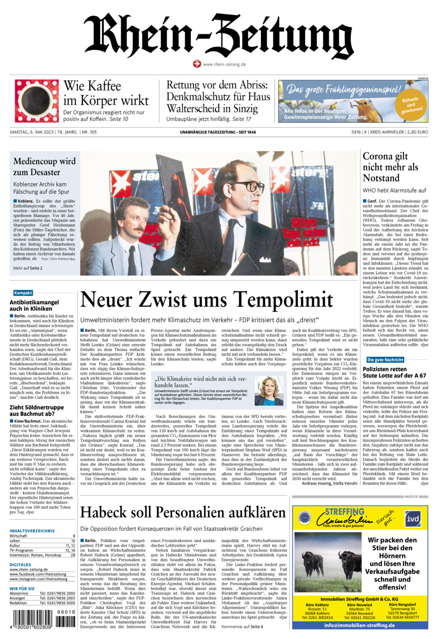 Rhein-Zeitung Kreis Ahrweiler vom Samstag, 06.05.2023