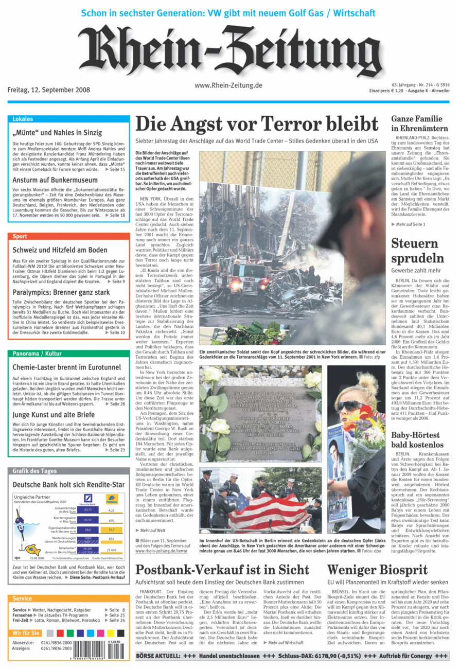 Rhein-Zeitung Kreis Ahrweiler vom Freitag, 12.09.2008