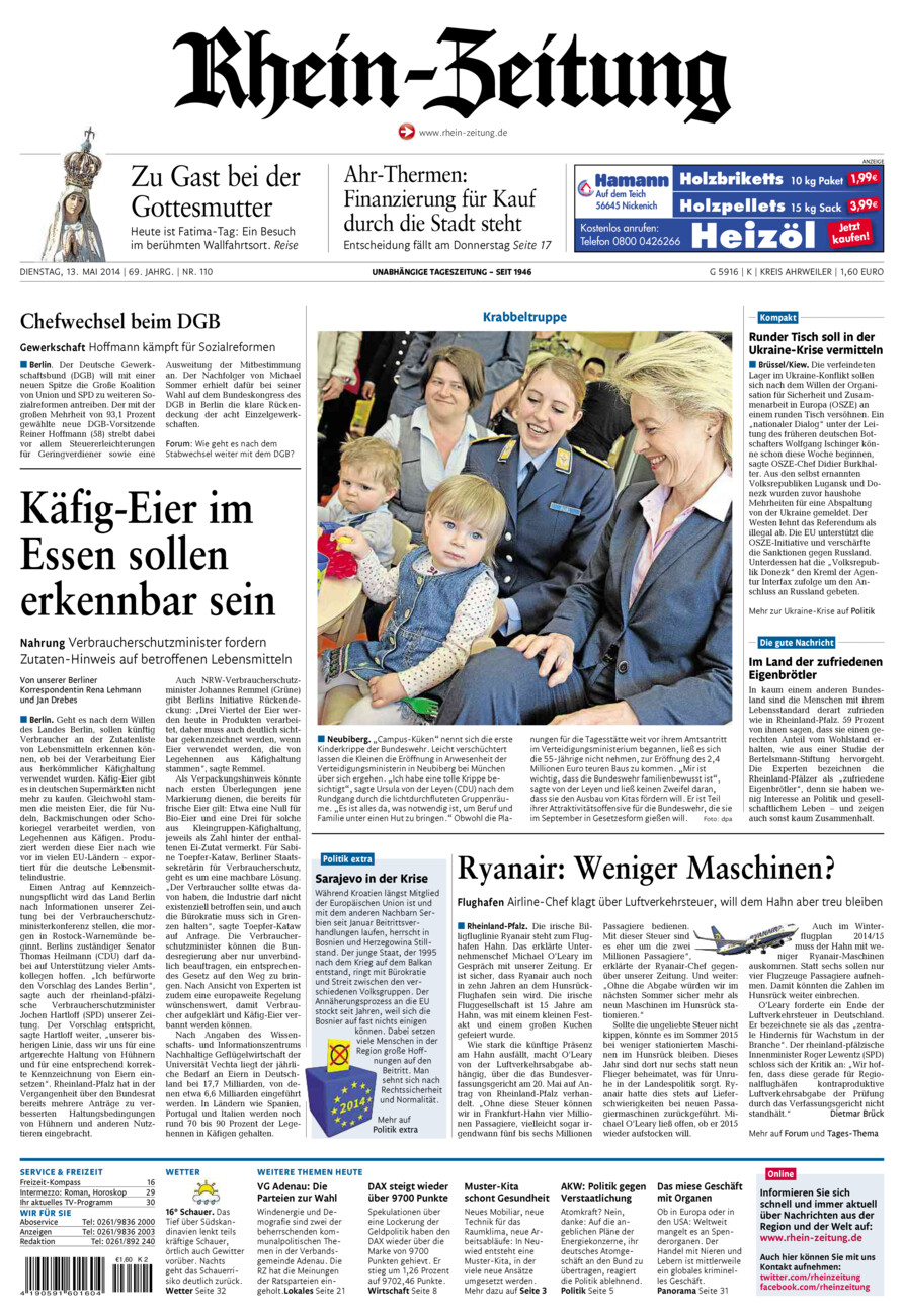 Rhein-Zeitung Kreis Ahrweiler vom Dienstag, 13.05.2014