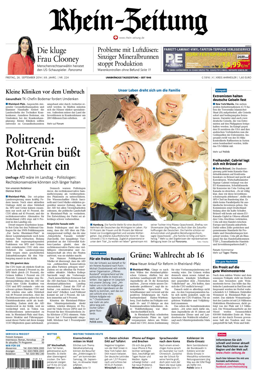 Rhein-Zeitung Kreis Ahrweiler vom Freitag, 26.09.2014
