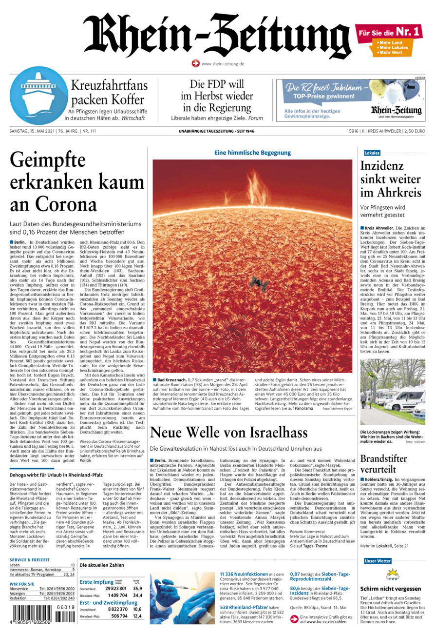 Rhein-Zeitung Kreis Ahrweiler vom Samstag, 15.05.2021