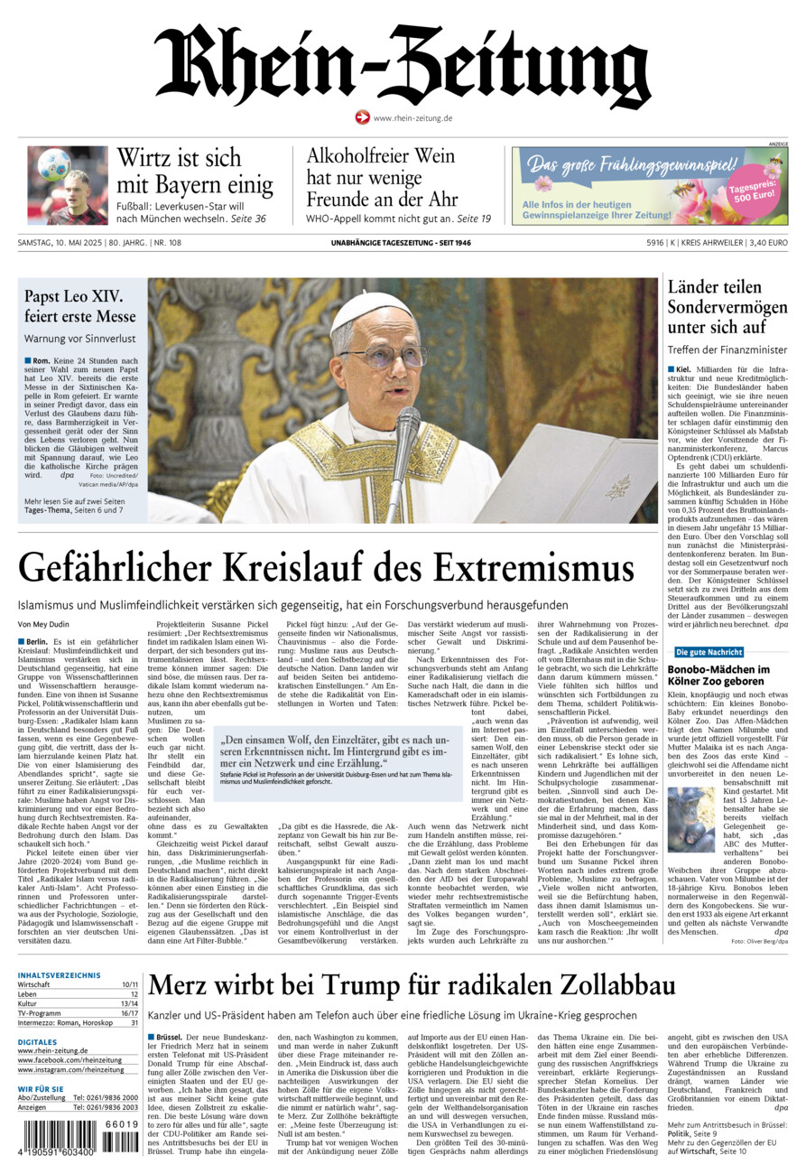 Rhein-Zeitung Kreis Ahrweiler vom Samstag, 10.05.2025