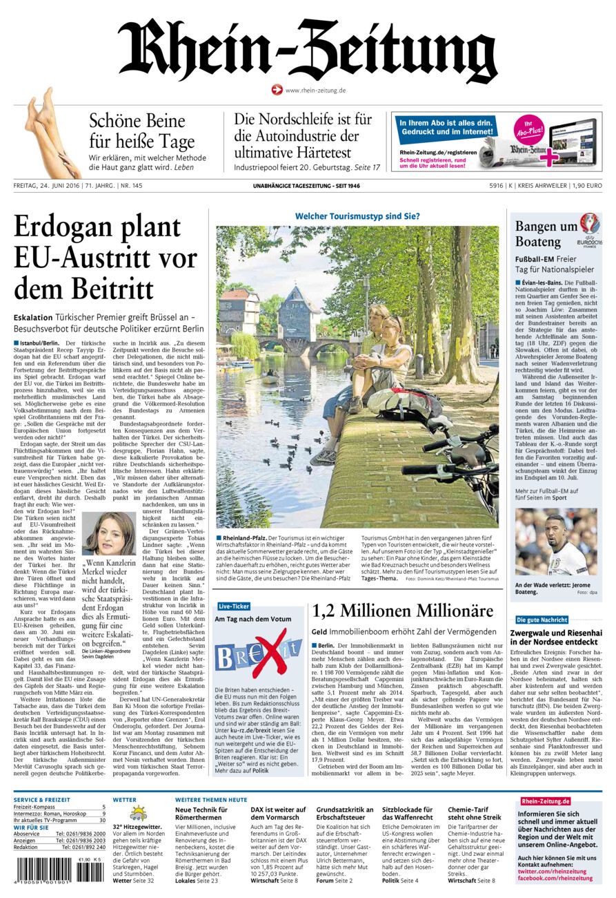 Rhein-Zeitung Kreis Ahrweiler vom Freitag, 24.06.2016