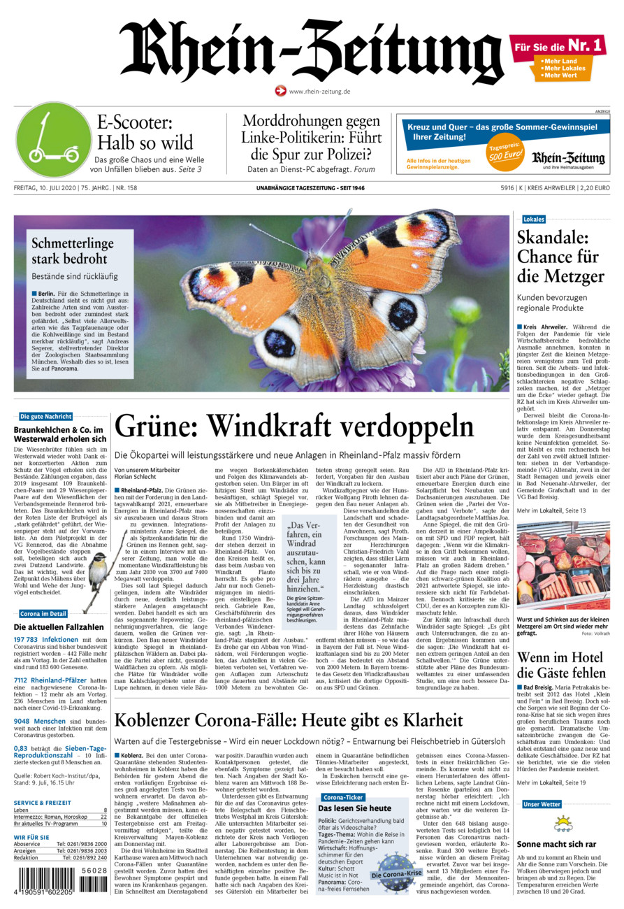 Rhein-Zeitung Kreis Ahrweiler vom Freitag, 10.07.2020