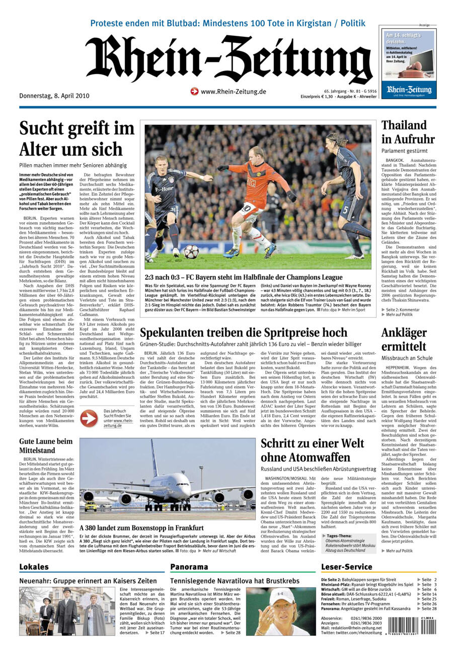 Rhein-Zeitung Kreis Ahrweiler vom Donnerstag, 08.04.2010