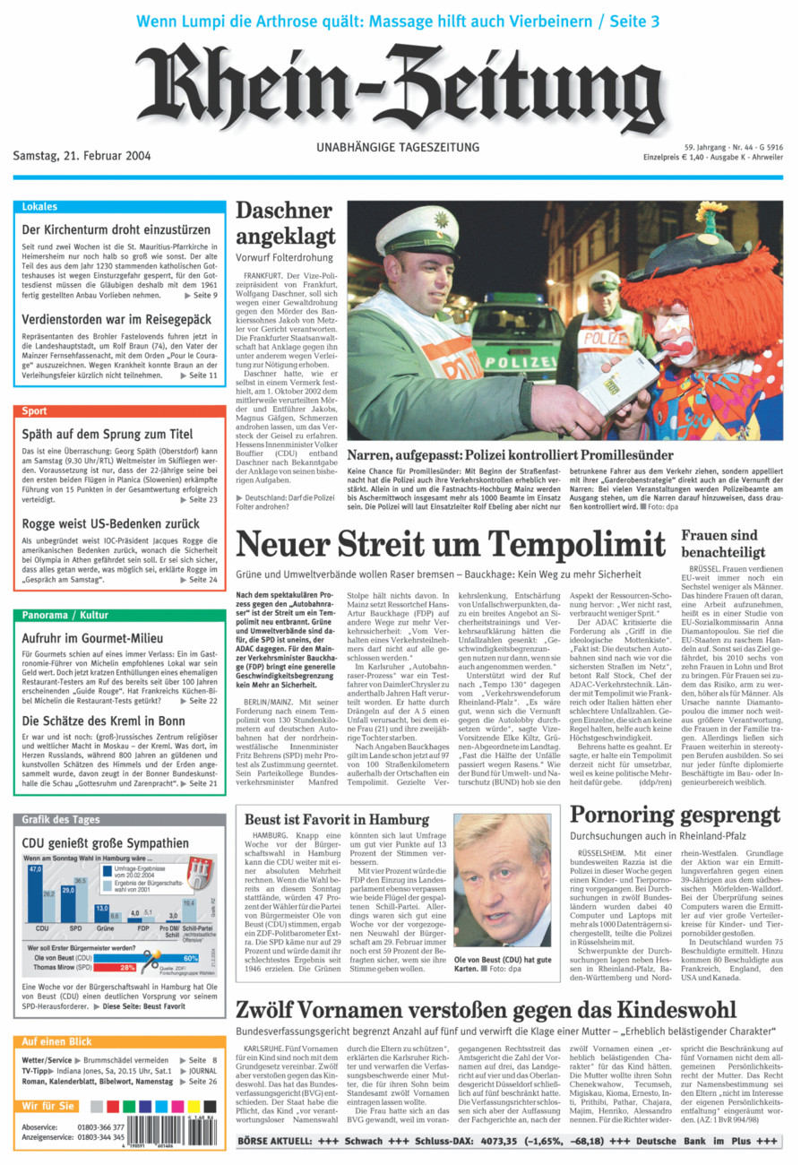 Rhein-Zeitung Kreis Ahrweiler vom Samstag, 21.02.2004
