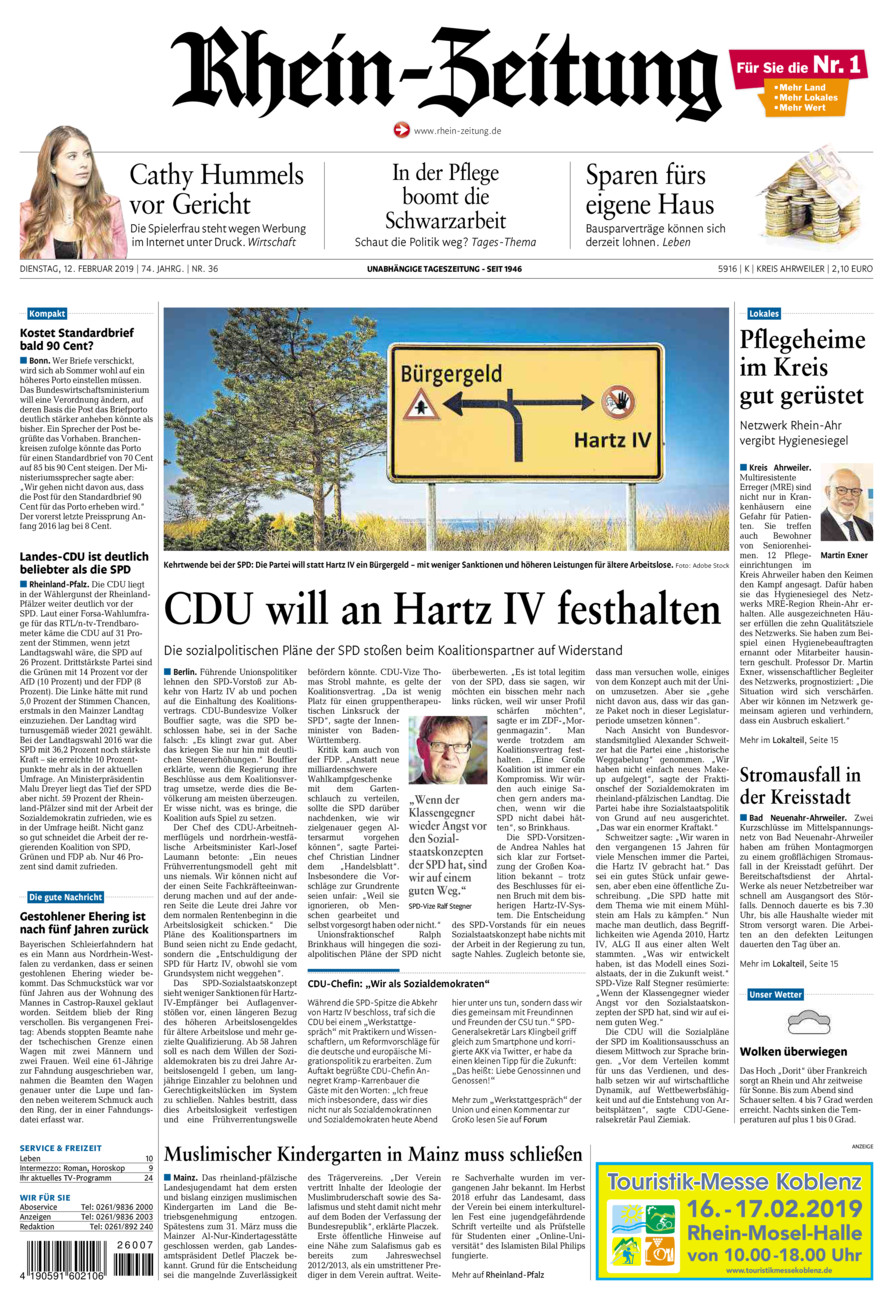 Rhein-Zeitung Kreis Ahrweiler vom Dienstag, 12.02.2019