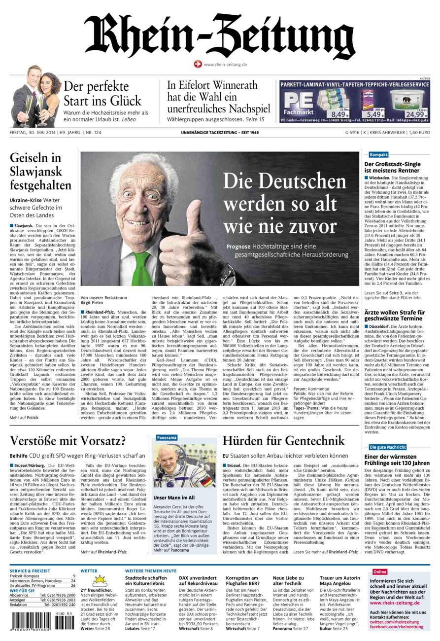Rhein-Zeitung Kreis Ahrweiler vom Freitag, 30.05.2014