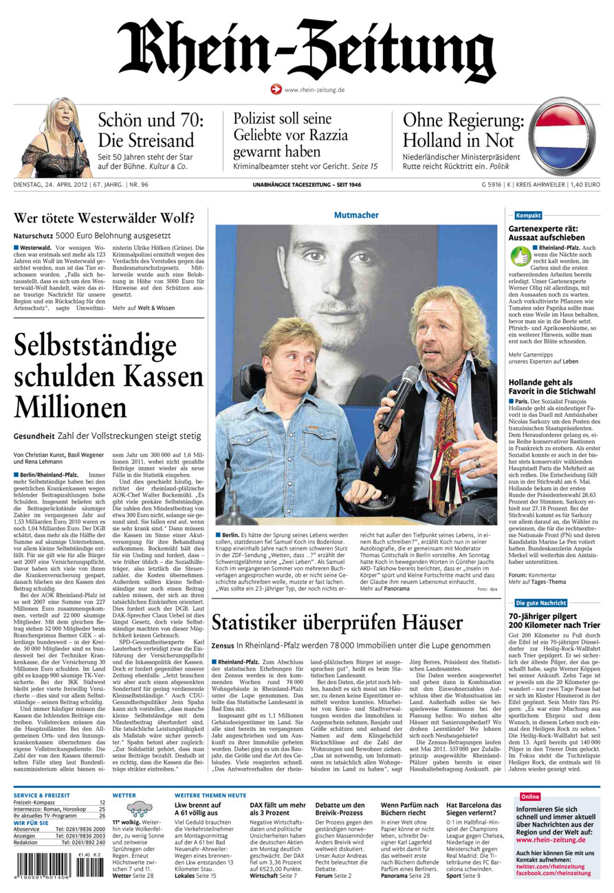 Rhein-Zeitung Kreis Ahrweiler vom Dienstag, 24.04.2012