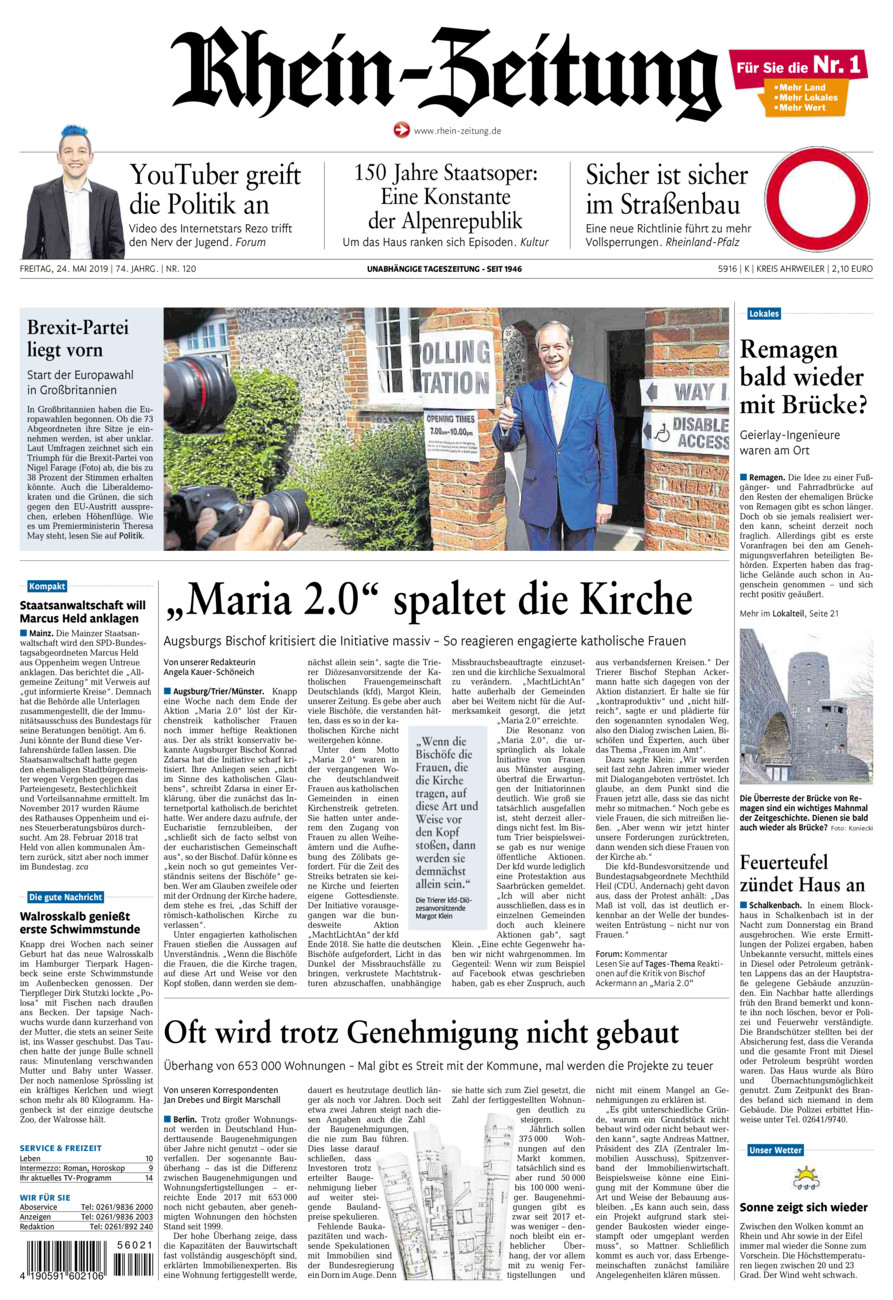 Rhein-Zeitung Kreis Ahrweiler vom Freitag, 24.05.2019