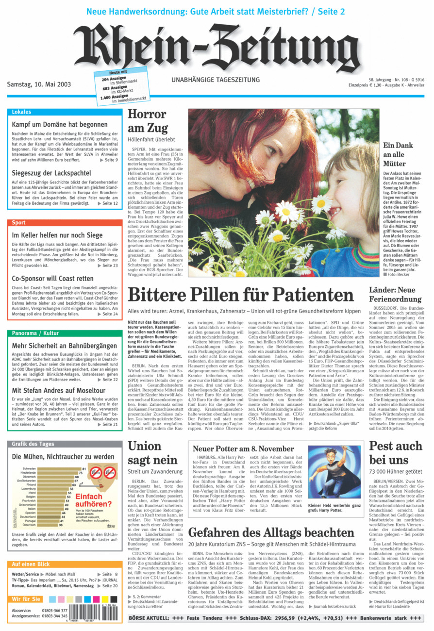 Rhein-Zeitung Kreis Ahrweiler vom Samstag, 10.05.2003
