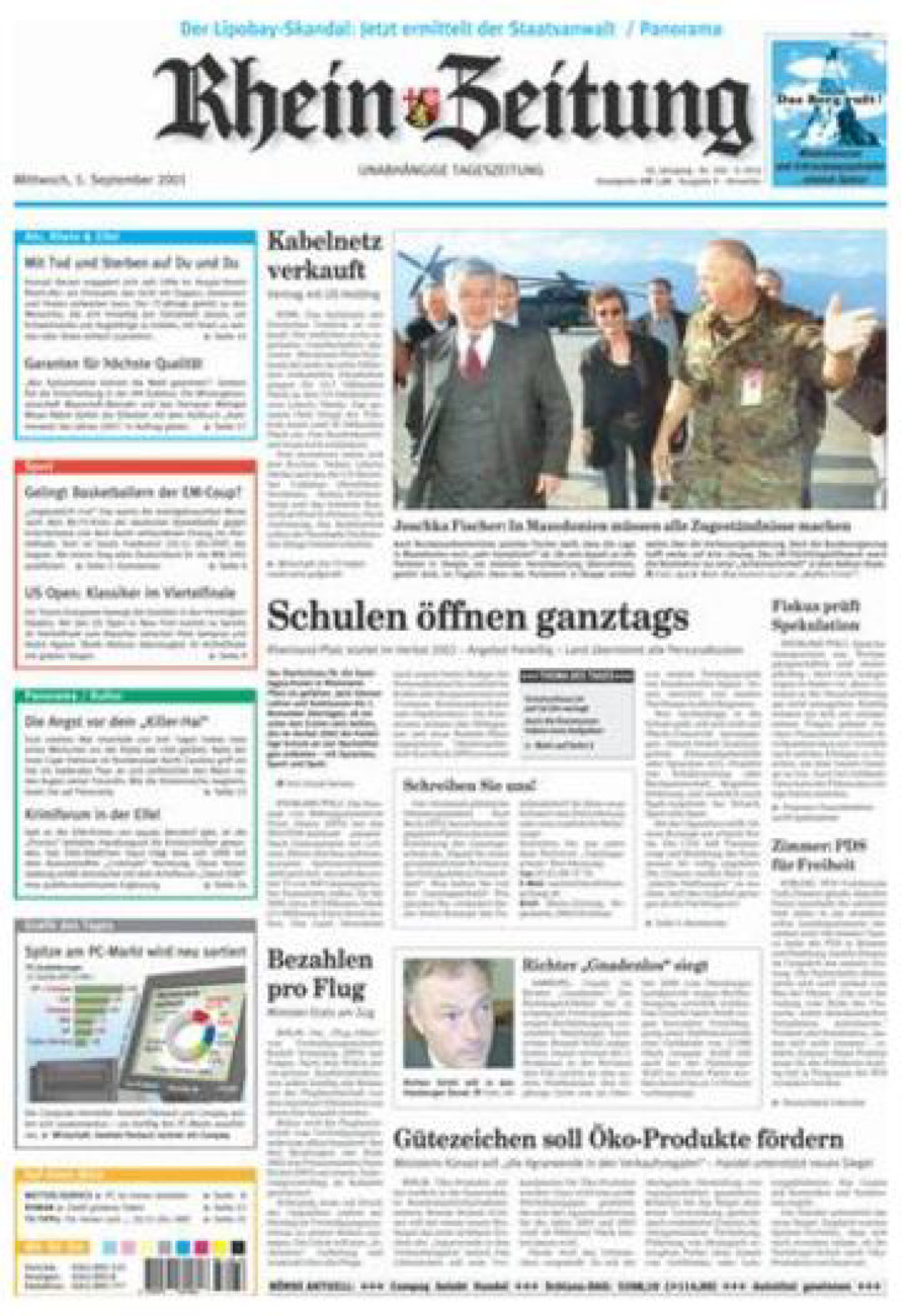 Rhein-Zeitung Kreis Ahrweiler vom Mittwoch, 05.09.2001