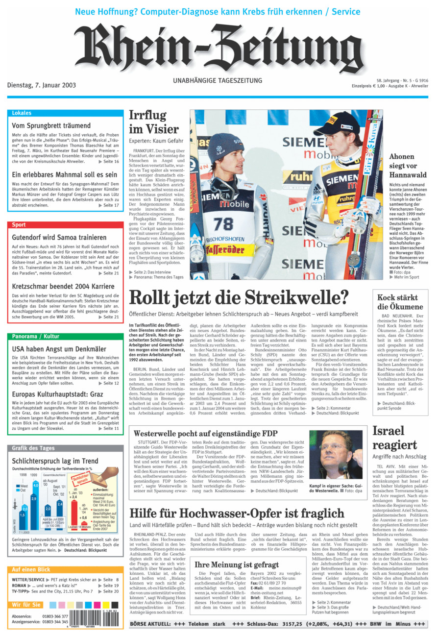 Rhein-Zeitung Kreis Ahrweiler vom Dienstag, 07.01.2003