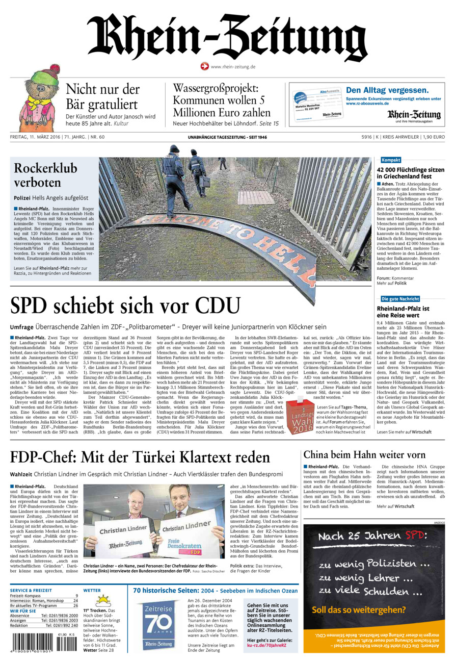 Rhein-Zeitung Kreis Ahrweiler vom Freitag, 11.03.2016