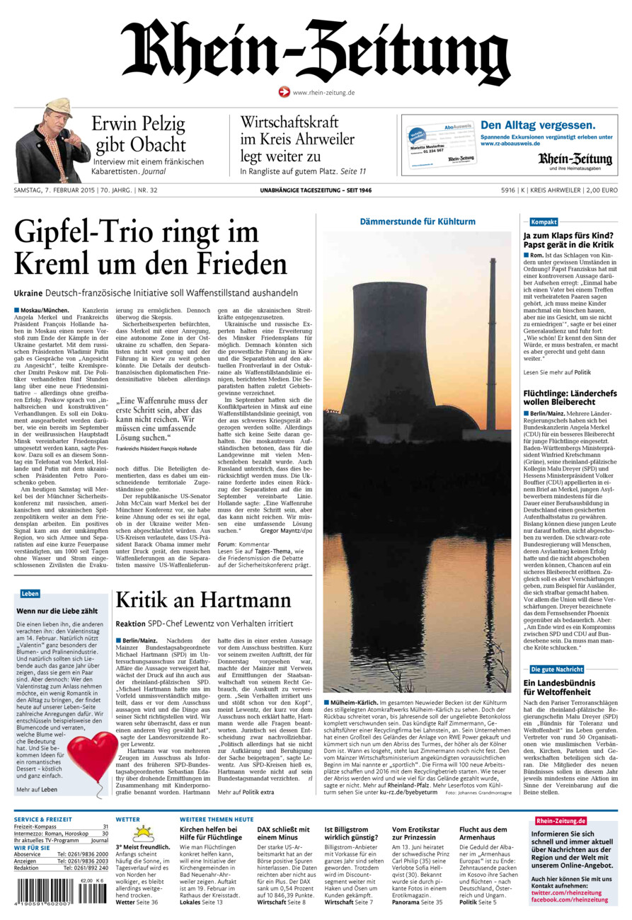Rhein-Zeitung Kreis Ahrweiler vom Samstag, 07.02.2015