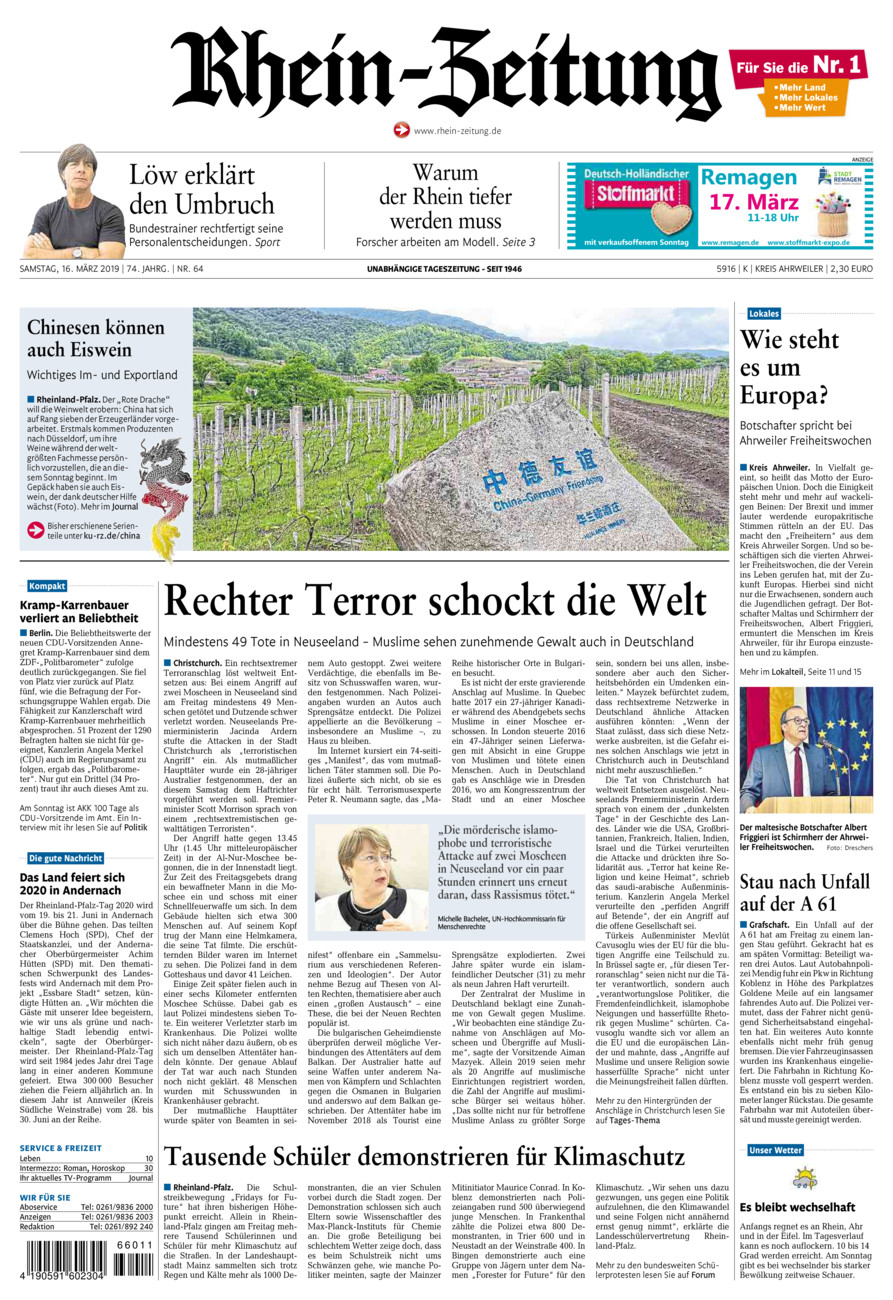 Rhein-Zeitung Kreis Ahrweiler vom Samstag, 16.03.2019