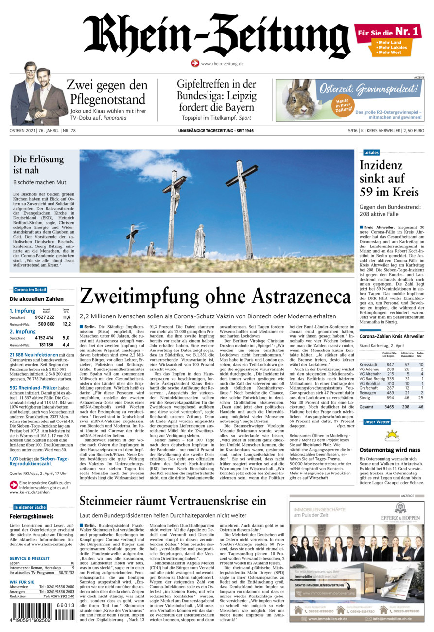 Rhein-Zeitung Kreis Ahrweiler vom Samstag, 03.04.2021
