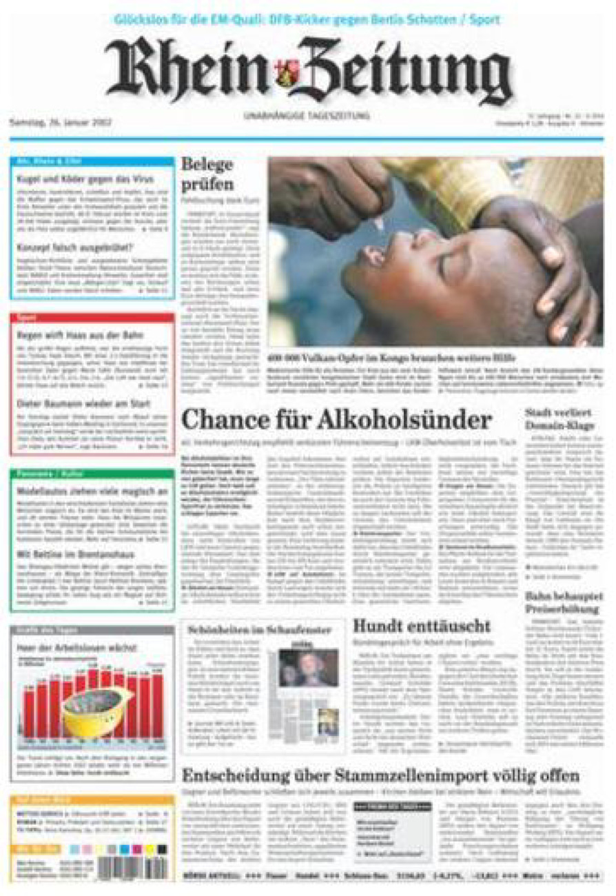 Rhein-Zeitung Kreis Ahrweiler vom Samstag, 26.01.2002