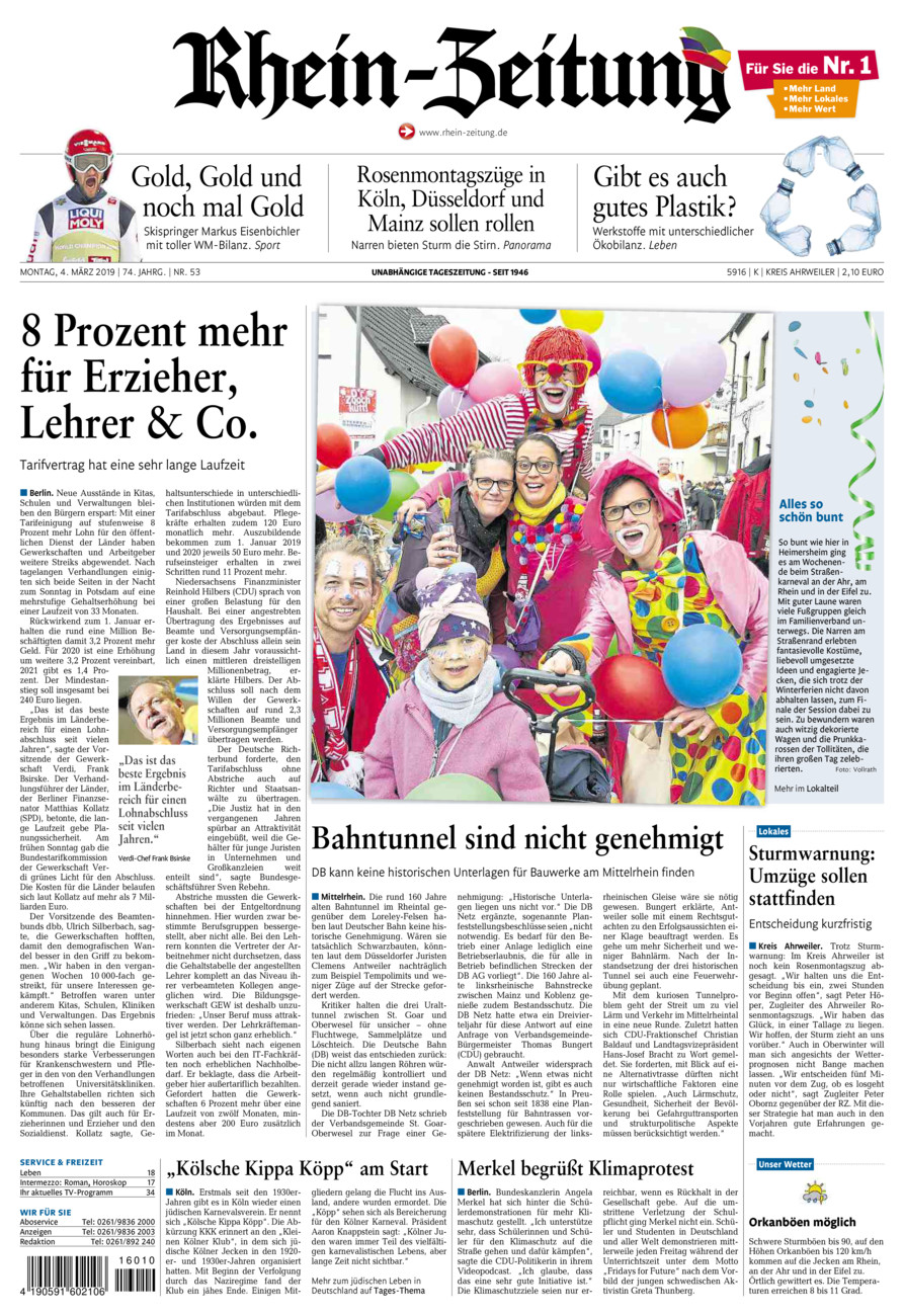 Rhein-Zeitung Kreis Ahrweiler vom Montag, 04.03.2019