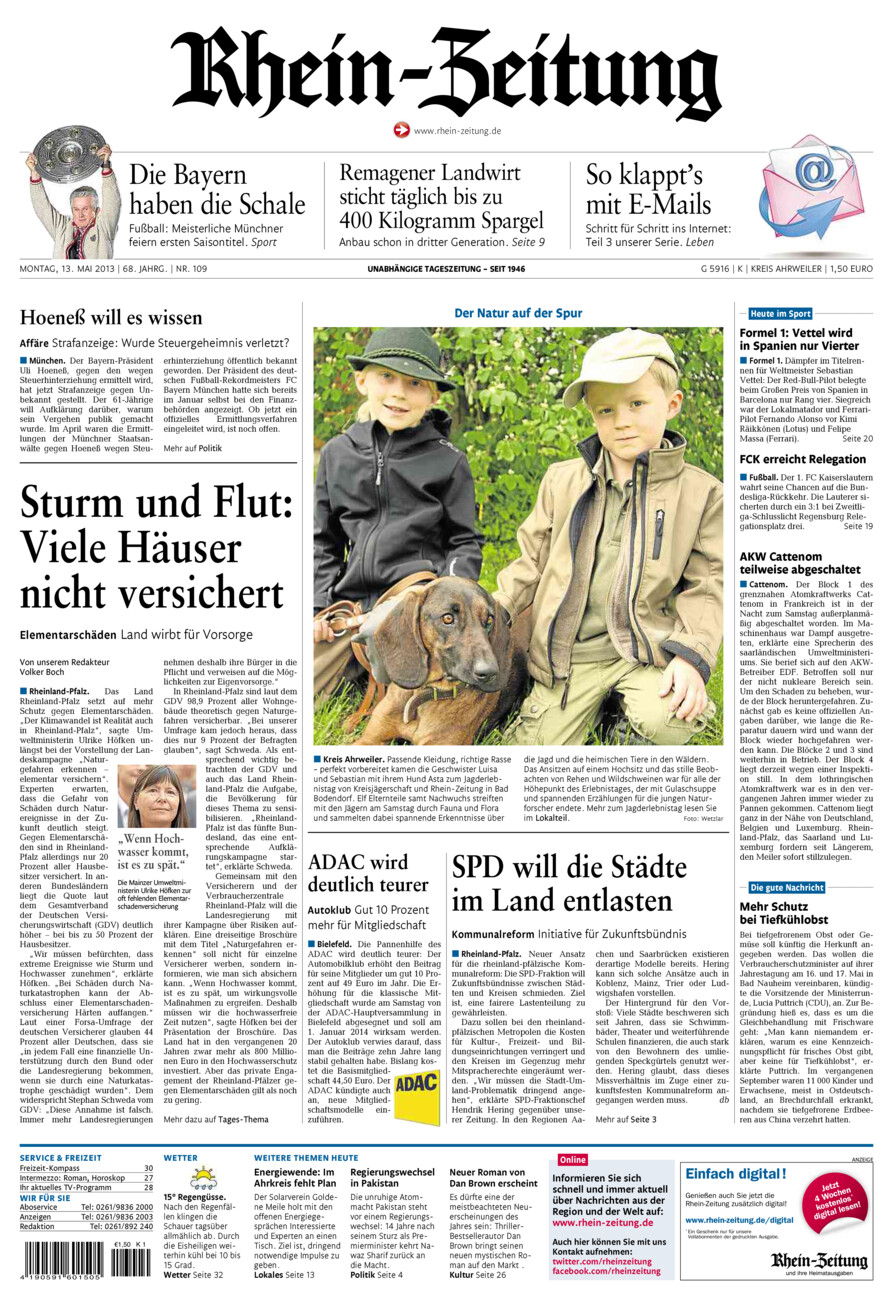Rhein-Zeitung Kreis Ahrweiler vom Montag, 13.05.2013