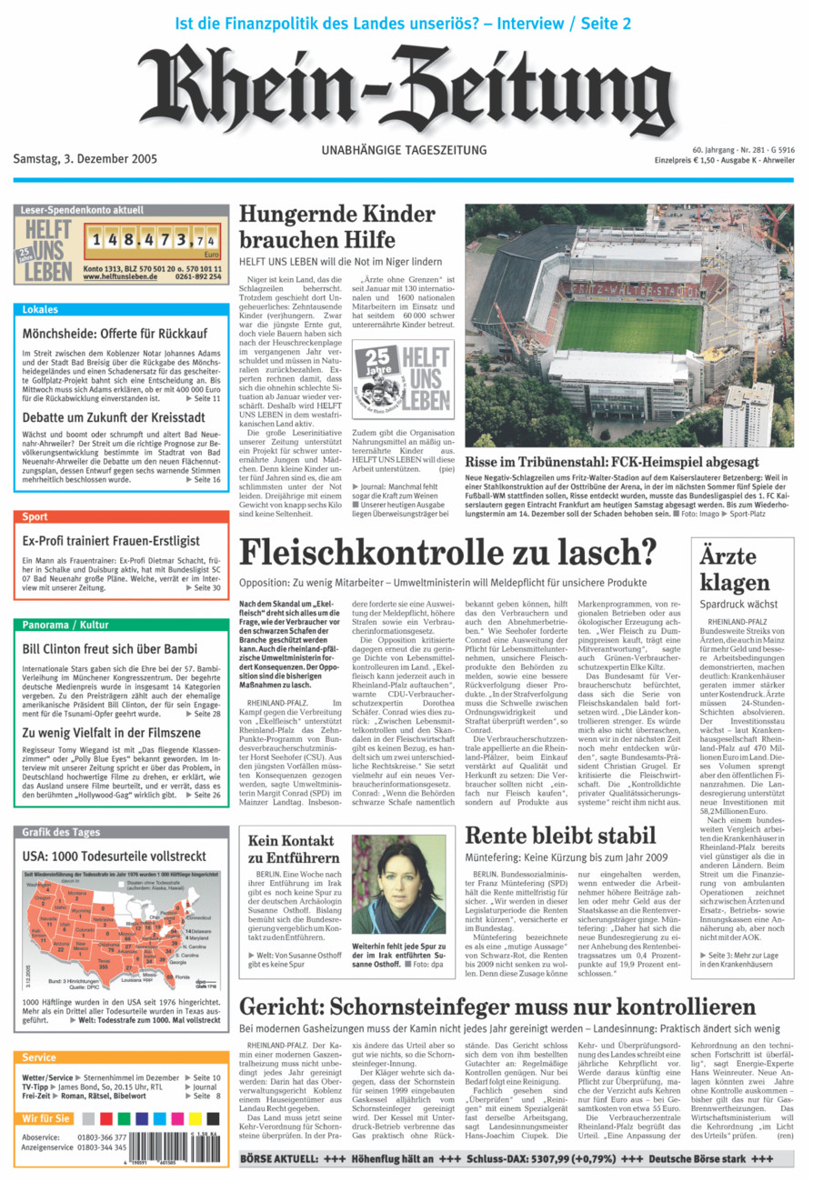 Rhein-Zeitung Kreis Ahrweiler vom Samstag, 03.12.2005