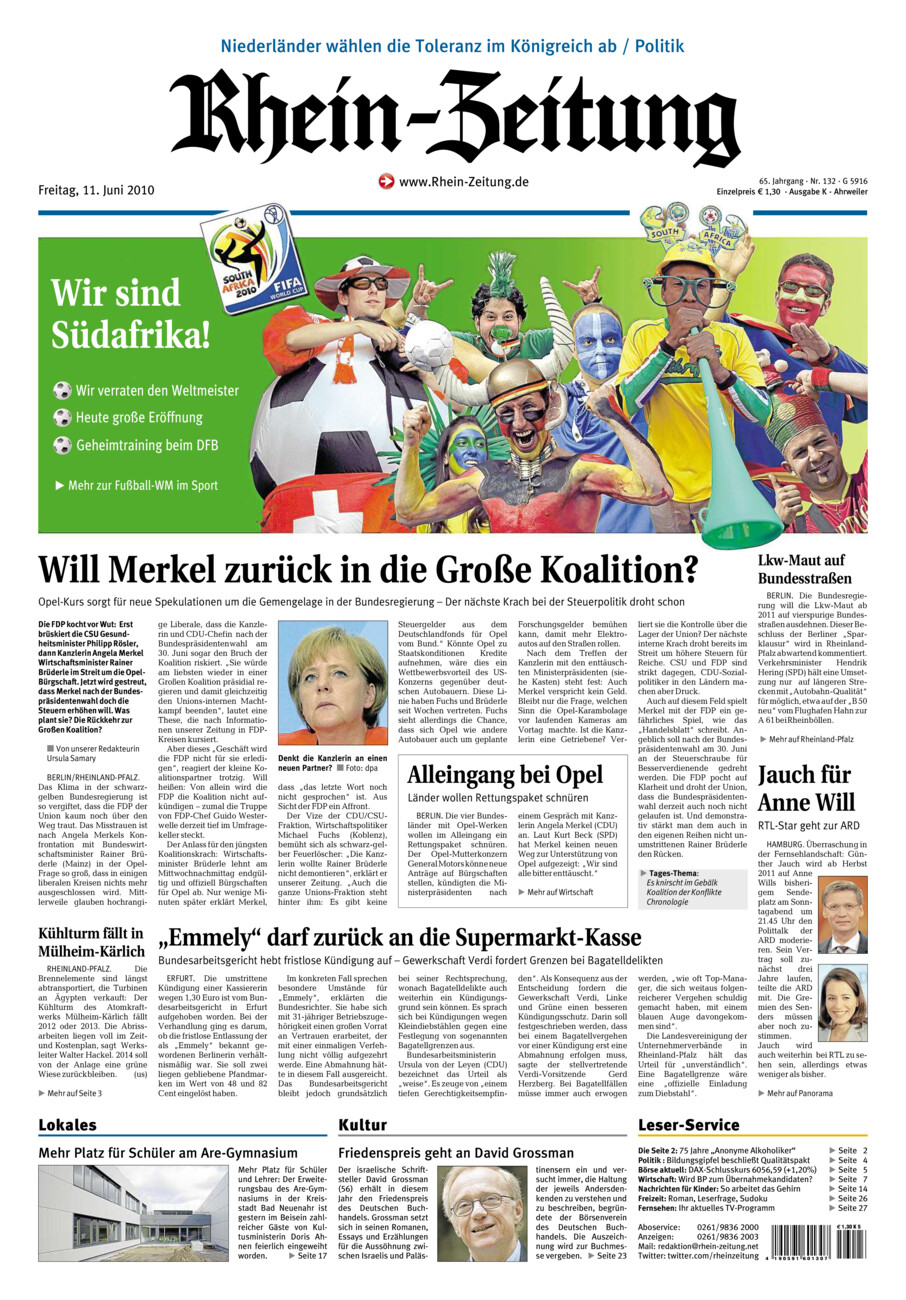 Rhein-Zeitung Kreis Ahrweiler vom Freitag, 11.06.2010
