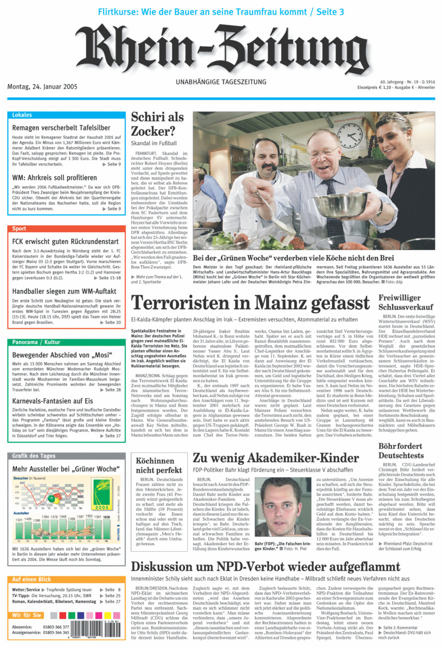 Rhein-Zeitung Kreis Ahrweiler vom Montag, 24.01.2005