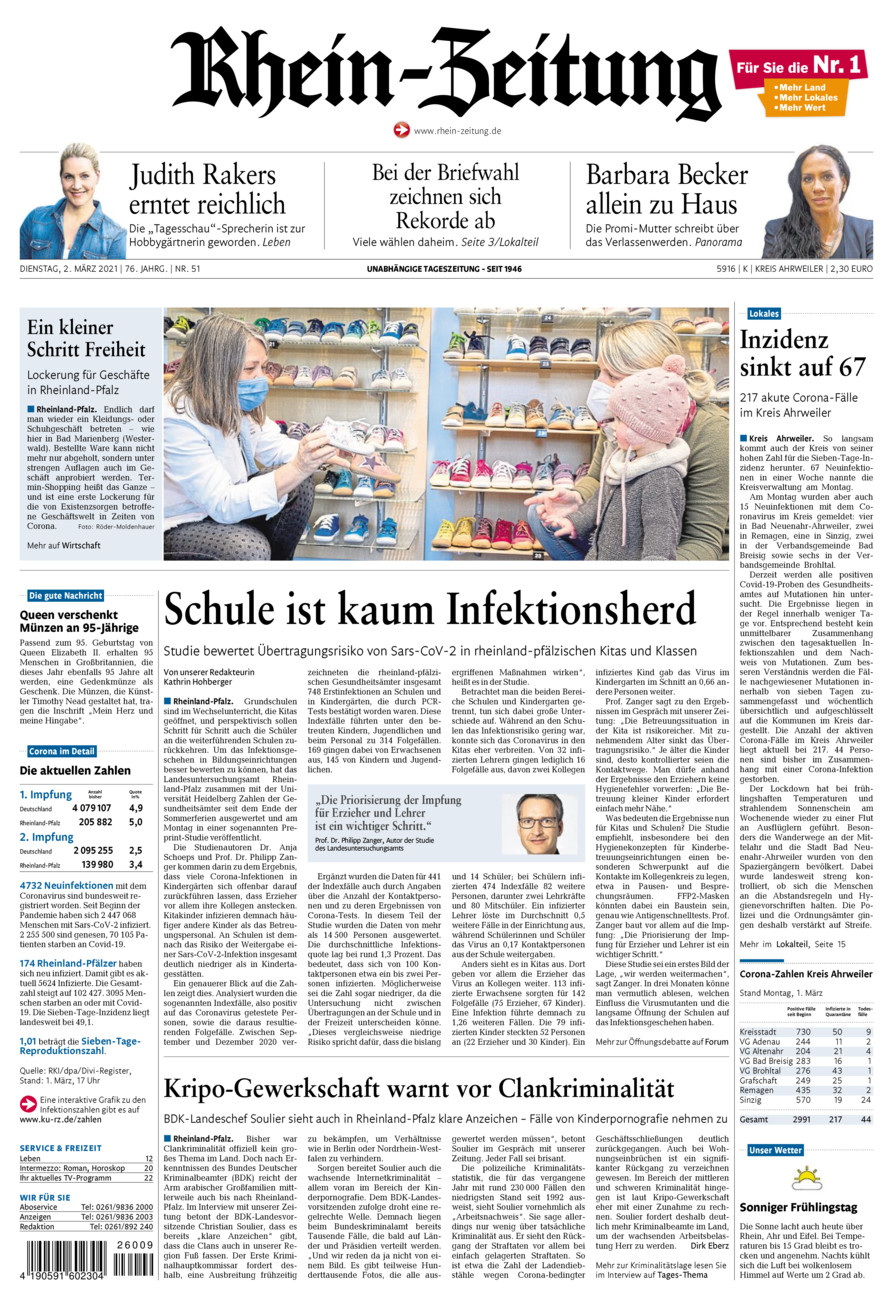Rhein-Zeitung Kreis Ahrweiler vom Dienstag, 02.03.2021