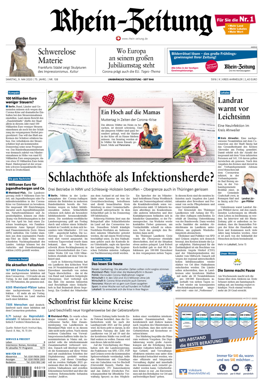 Rhein-Zeitung Kreis Ahrweiler vom Samstag, 09.05.2020