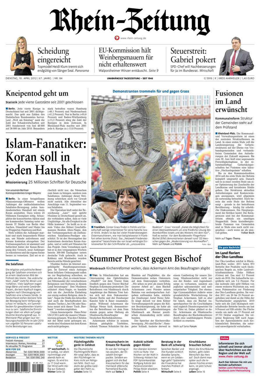 Rhein-Zeitung Kreis Ahrweiler vom Dienstag, 10.04.2012