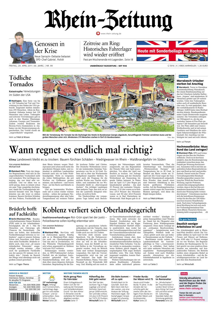Rhein-Zeitung Kreis Ahrweiler vom Freitag, 29.04.2011