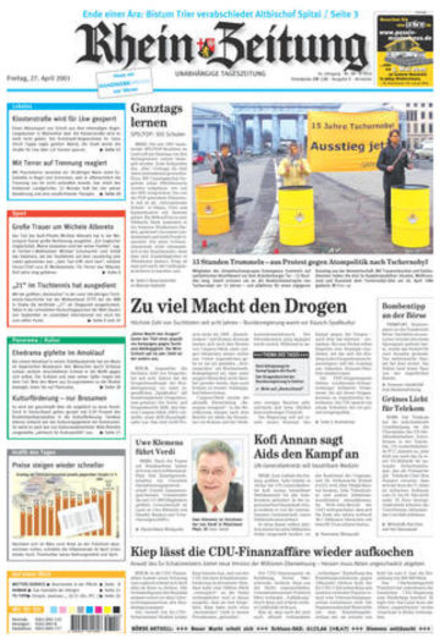 Rhein-Zeitung Kreis Ahrweiler vom Freitag, 27.04.2001